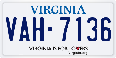 VA license plate VAH7136