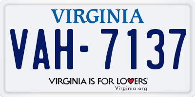 VA license plate VAH7137