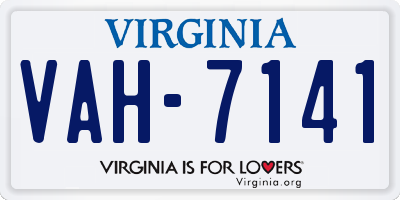 VA license plate VAH7141