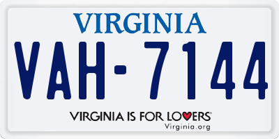 VA license plate VAH7144