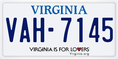 VA license plate VAH7145