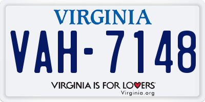 VA license plate VAH7148