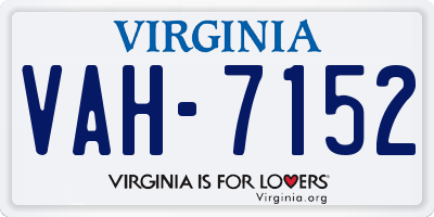 VA license plate VAH7152