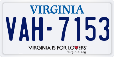 VA license plate VAH7153