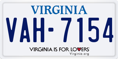 VA license plate VAH7154