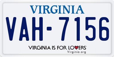 VA license plate VAH7156