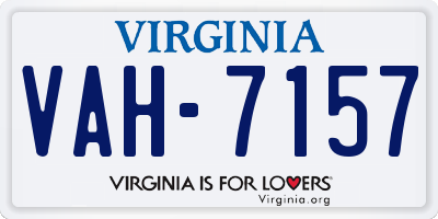 VA license plate VAH7157