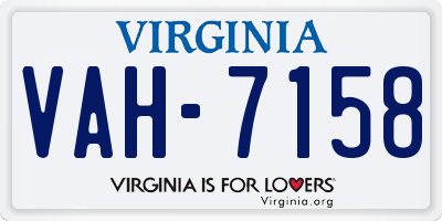 VA license plate VAH7158