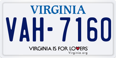 VA license plate VAH7160