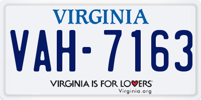 VA license plate VAH7163