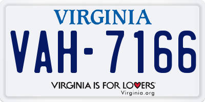 VA license plate VAH7166