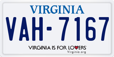 VA license plate VAH7167