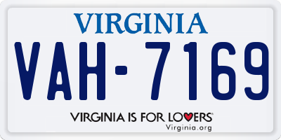 VA license plate VAH7169