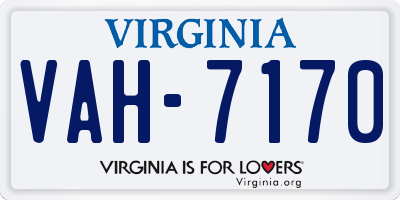VA license plate VAH7170