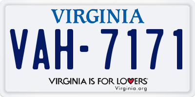 VA license plate VAH7171