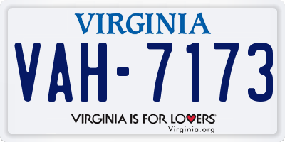 VA license plate VAH7173