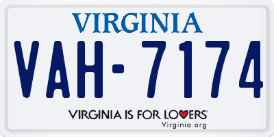 VA license plate VAH7174