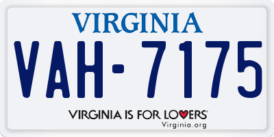 VA license plate VAH7175
