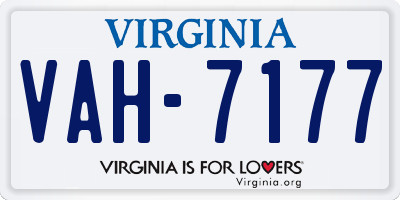 VA license plate VAH7177