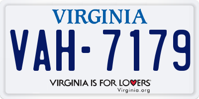 VA license plate VAH7179