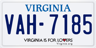 VA license plate VAH7185