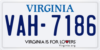 VA license plate VAH7186