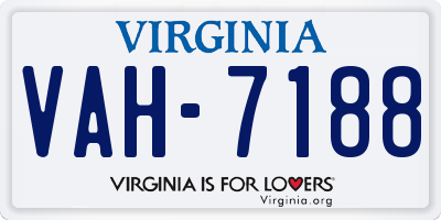VA license plate VAH7188