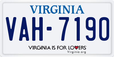 VA license plate VAH7190