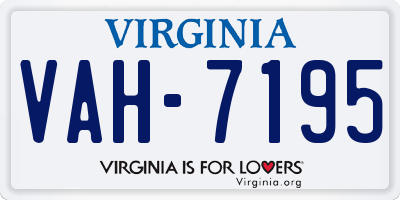 VA license plate VAH7195