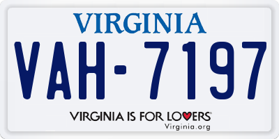 VA license plate VAH7197