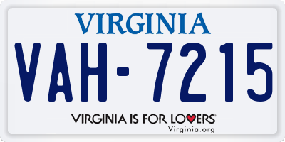 VA license plate VAH7215