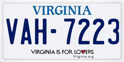 VA license plate VAH7223