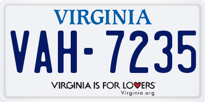 VA license plate VAH7235