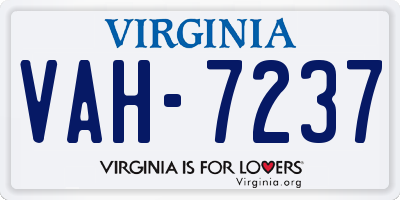 VA license plate VAH7237