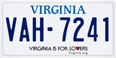 VA license plate VAH7241