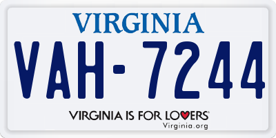 VA license plate VAH7244