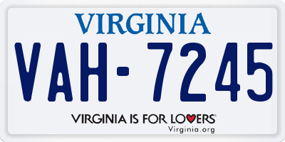 VA license plate VAH7245