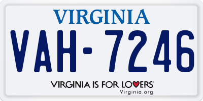 VA license plate VAH7246