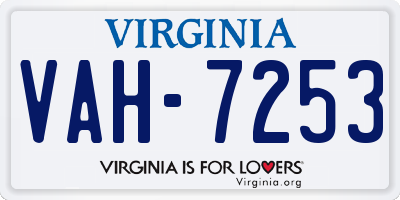 VA license plate VAH7253