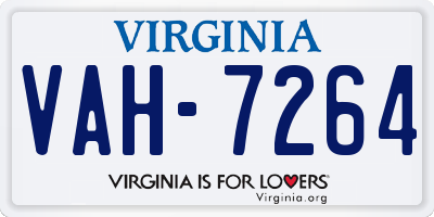 VA license plate VAH7264