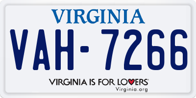 VA license plate VAH7266
