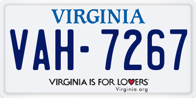 VA license plate VAH7267