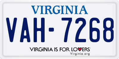 VA license plate VAH7268