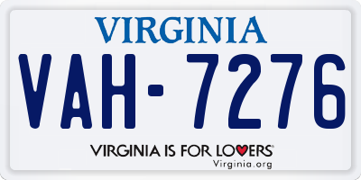 VA license plate VAH7276