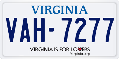 VA license plate VAH7277
