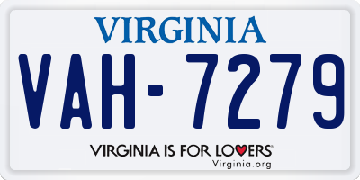 VA license plate VAH7279