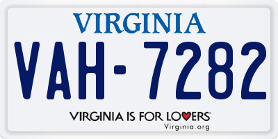 VA license plate VAH7282