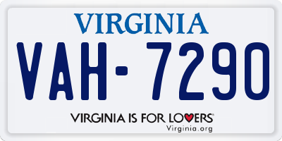 VA license plate VAH7290