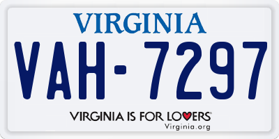 VA license plate VAH7297
