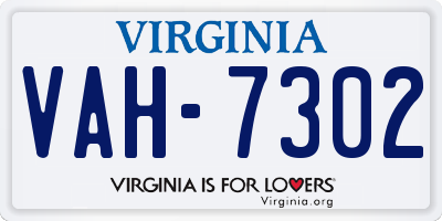 VA license plate VAH7302